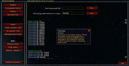 phoenixstyle addon spell ID in game